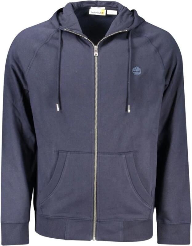 Timberland Blauw Katoenen Sweatshirt met Centrale Zakken en Rits Blue Heren