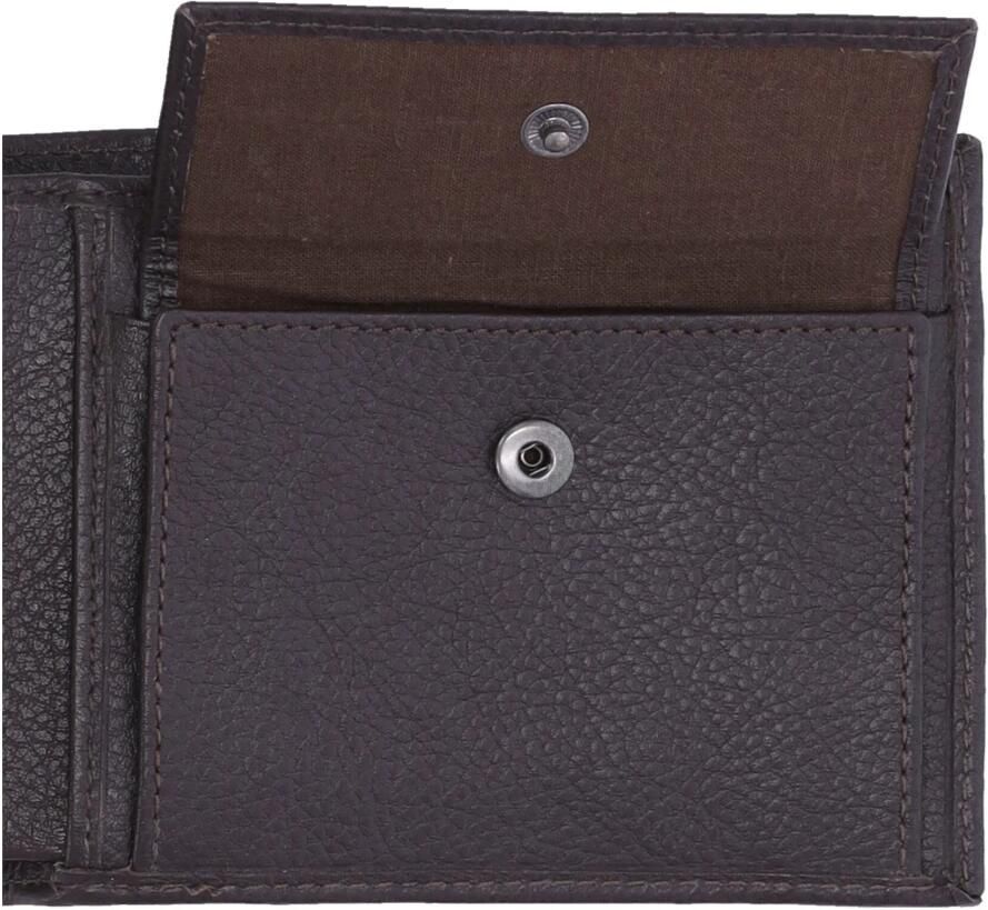 Timberland Klassieke Leren Bifold Portemonnee met Muntzak Brown Heren