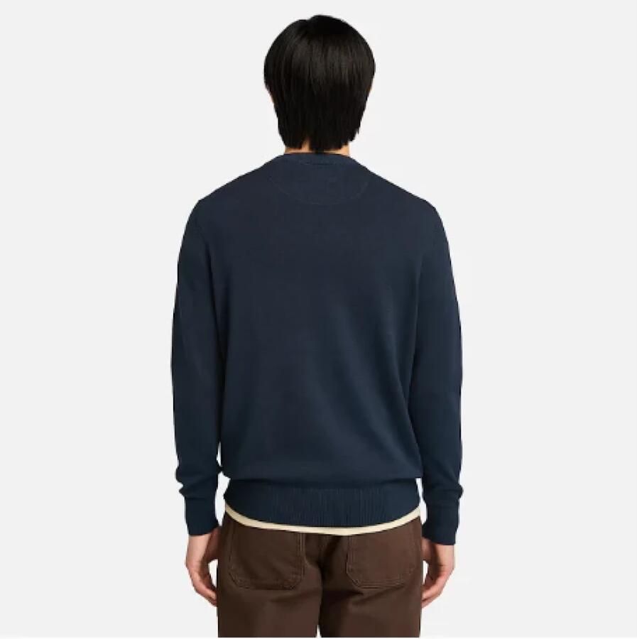 Timberland Blauwe Katoenen Geborduurde Sweater met Lange Mouwen Blue Heren