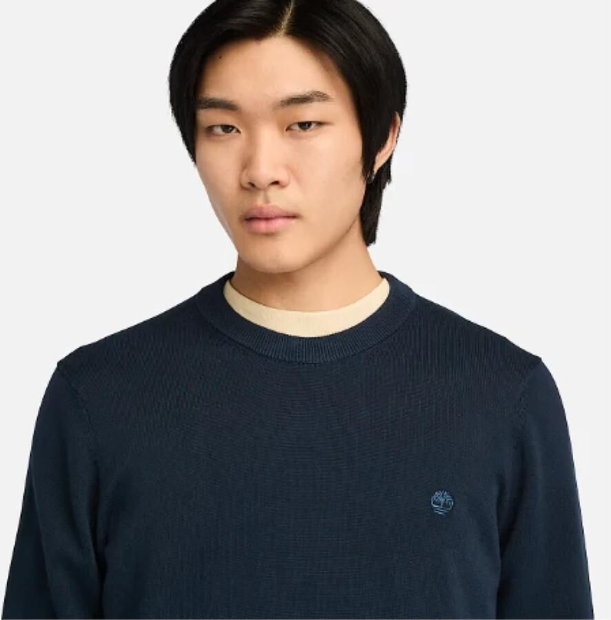 Timberland Blauwe Katoenen Geborduurde Sweater met Lange Mouwen Blue Heren - Foto 2