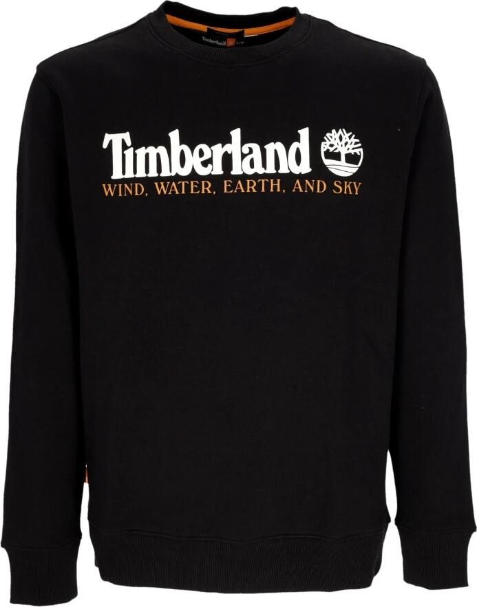 Timberland Zwarte Crew Neck Sweatshirt Lange Mouw Black Heren