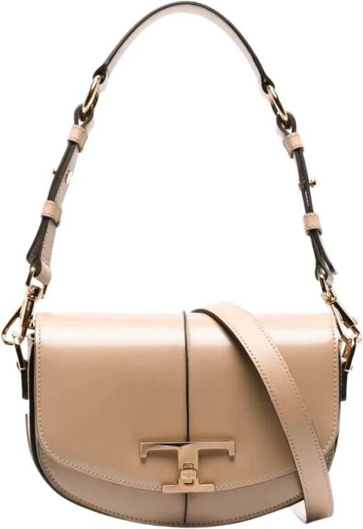 TOD'S Beige Cross Body Tas Luxe Leren Accessoire Beige Dames