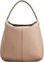 TOD'S Grote leren T Case Hobo Tas Beige Dames - Thumbnail 1