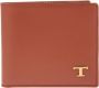 TOD'S Leren portemonnee met tijdloos T-logo Bruin Dames - Thumbnail 1
