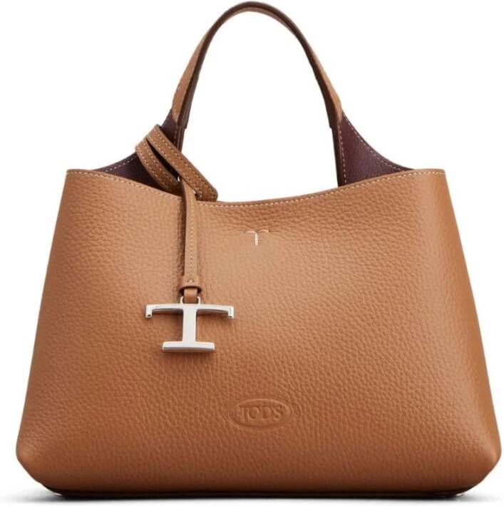 TOD'S Stijlvolle Leren Tas Brown Dames