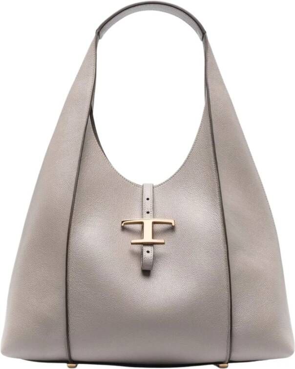 TOD'S Grijze T Timeless Leren Tote Bag Grijs Dames