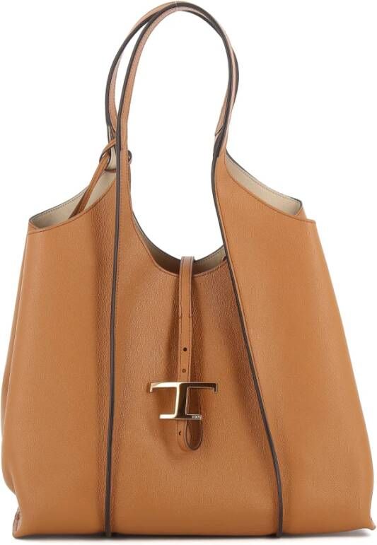 TOD'S Tijdloze Leren Hobo Tas Bruin Dames