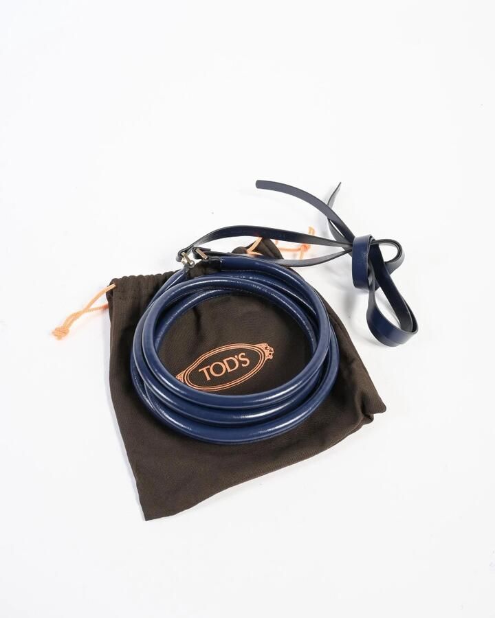 TOD'S Riem Tods Double T Leren Riem voor Heren Blauw