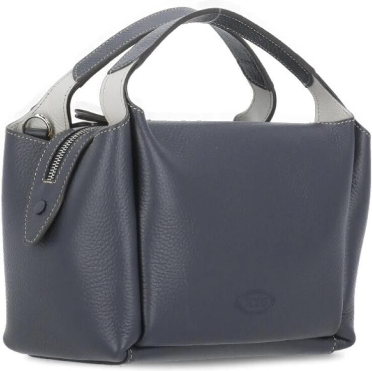 TOD'S Blauwe Pebble Leren Handtas met Afneembare Banden Blue Dames - Foto 2