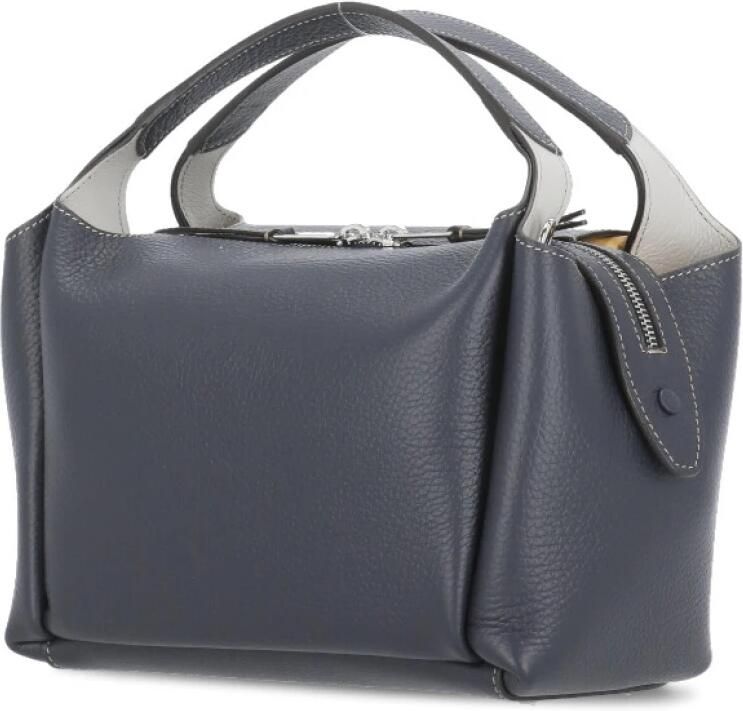 TOD'S Blauwe Pebble Leren Handtas met Afneembare Banden Blue Dames - Foto 3