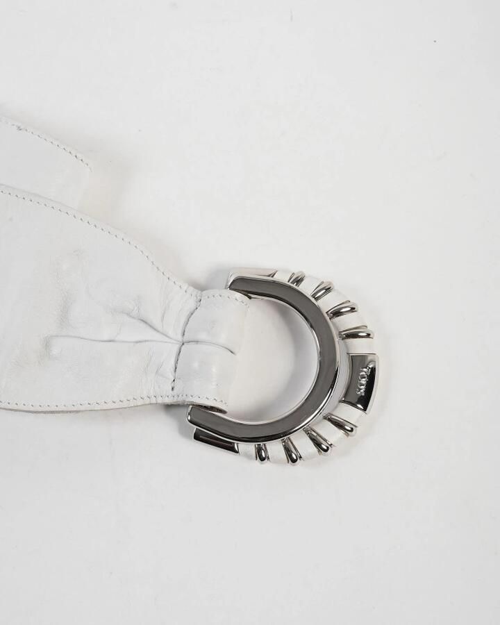 TOD'S Prachtige Witte Kalfsleren Riem White Dames - Foto 2