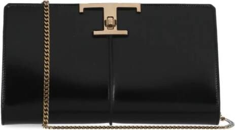 TOD'S Zwarte Leren Schoudertas Zwart Dames
