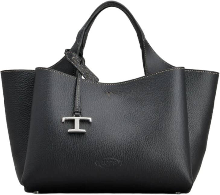 TOD'S Zachte leren tas met iconische details en afneembare band Zwart Dames