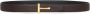 Tom Ford Bruin Omkeerbare Leren Riem met Gouden T-Gesp Bruin - Thumbnail 1
