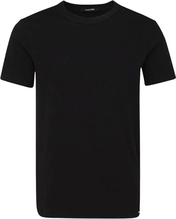 Tom Ford Black Stretch Cotton Blend T-shirt Zwart Heren