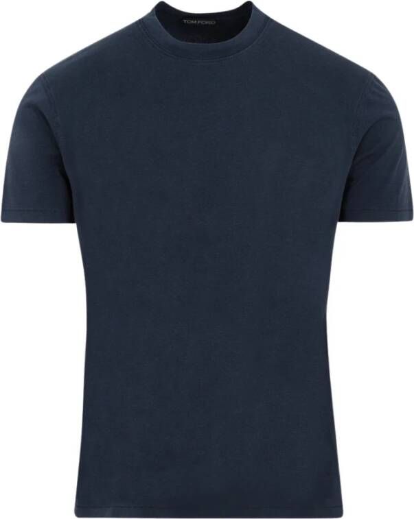 Tom Ford Blauw Katoenmix Kortemouwenshirt Blauw Heren