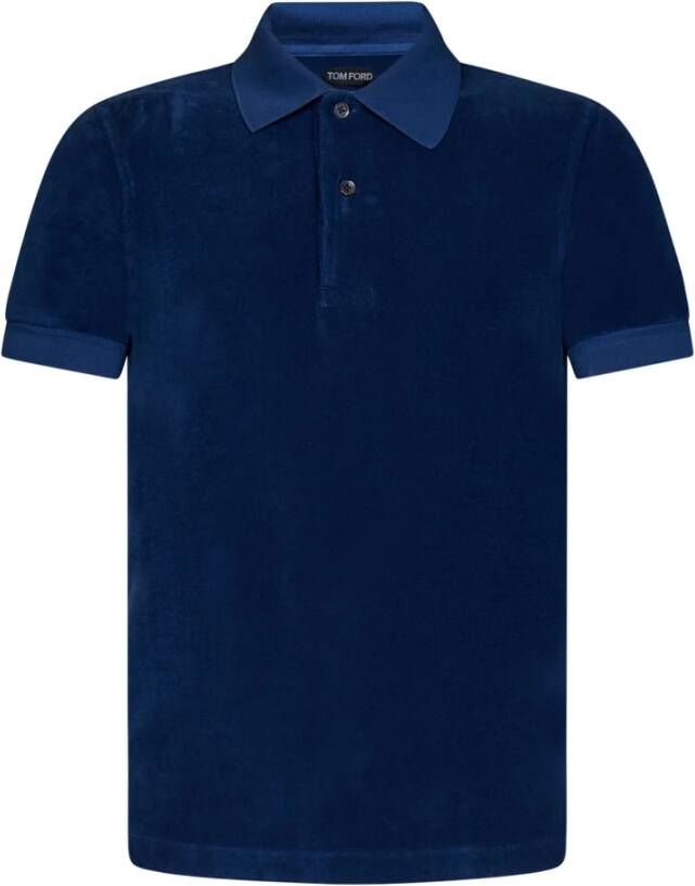 Tom Ford Blauw Polo Shirt Klassieke en Verfijnde Stijl Blauw Heren