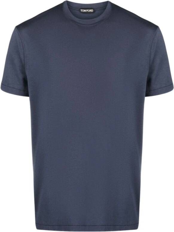 Tom Ford Blauwe Aw23 Heren T-shirt Stijlvol en Comfortabel Blauw Heren