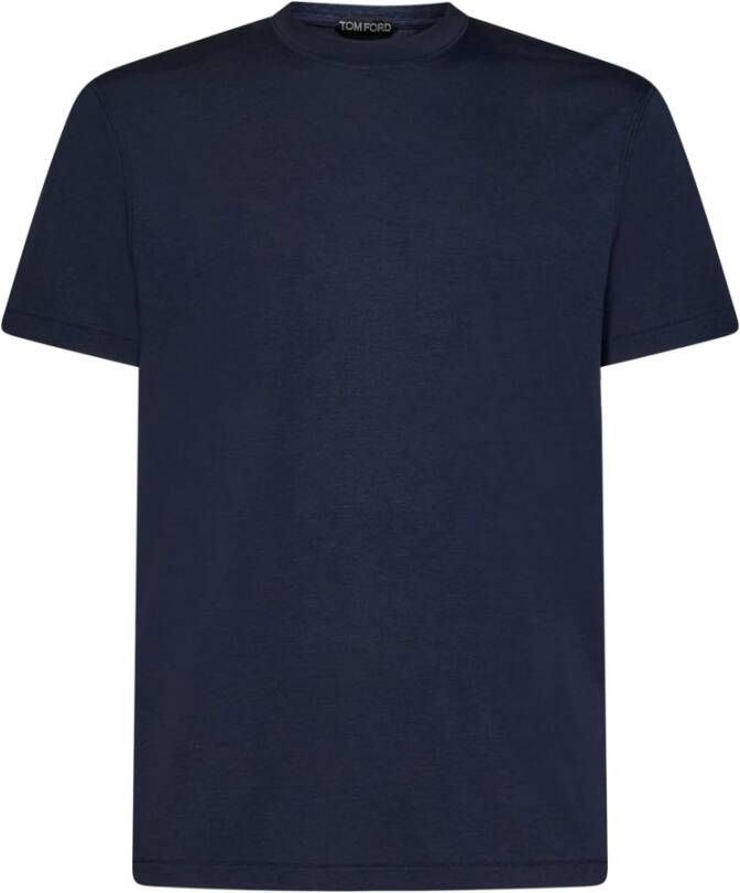Tom Ford Blauwe Stijlvolle Heren T-shirts & Polos Aw23 Blauw Heren