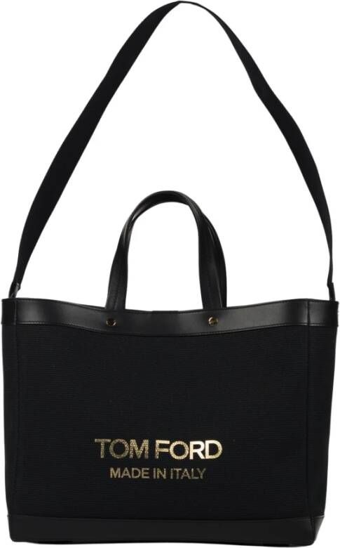 Tom Ford Borsa getextureerde canvas klein Zwart Dames