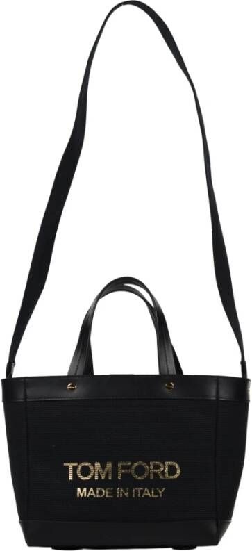 Tom Ford Borsa getextureerde canvas mini Zwart Dames