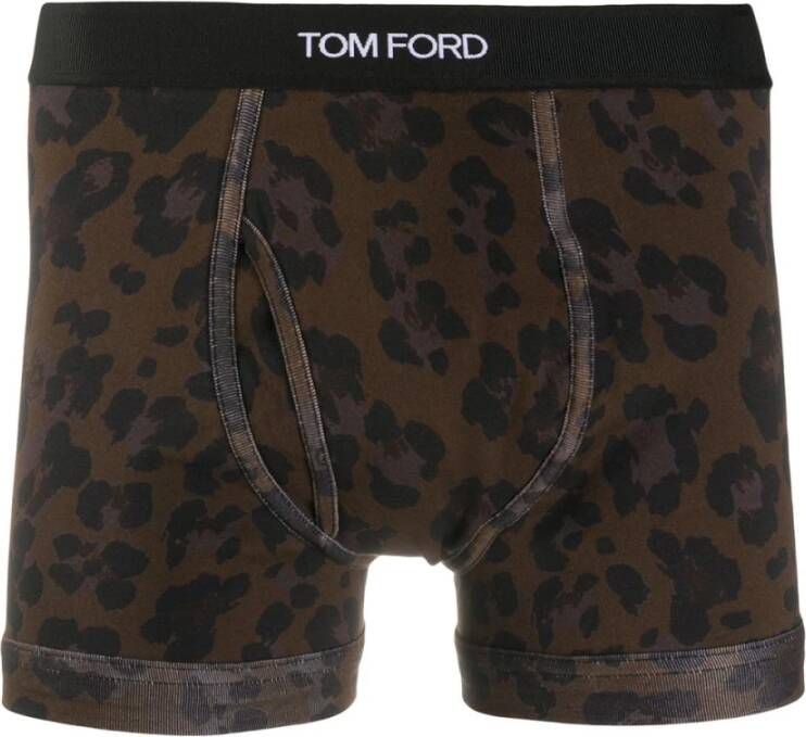 Tom Ford Boxershorts met luipaardprint Brown Heren