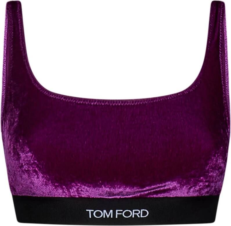 Tom Ford Velvet Stretch Bralette Purple Dames