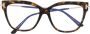 Tom Ford Bruine Rechthoekige Acetaatbril Brown Dames - Thumbnail 1