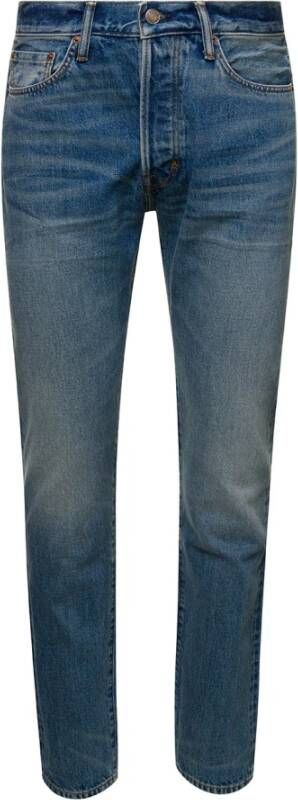Tom Ford Denim Lavato Slim-fit Jeans voor Heren Blauw Heren