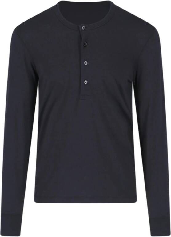 Tom Ford Elegante Heren T-shirt met Lange Mouwen Zwart Heren