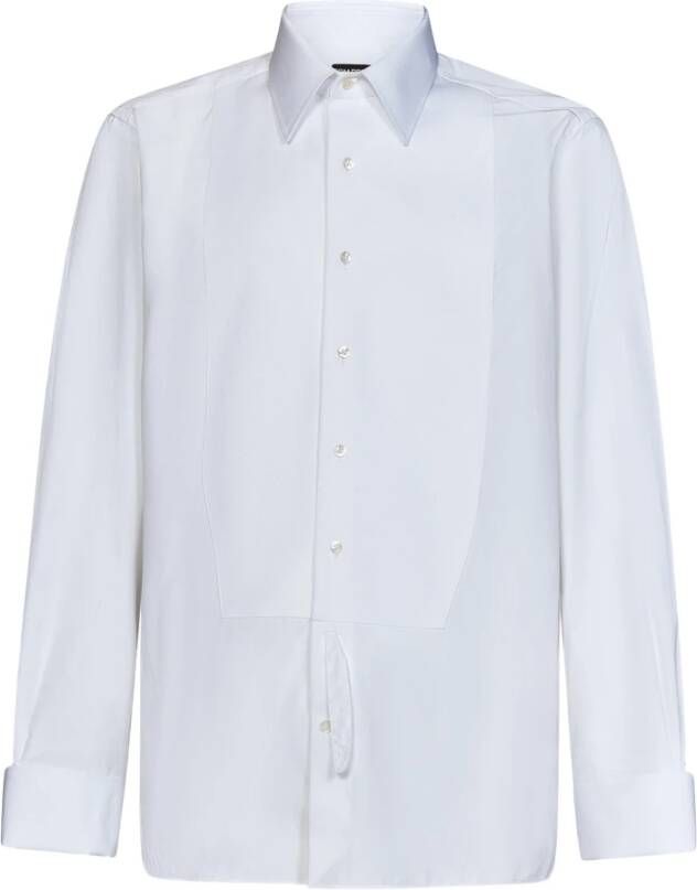 Tom Ford Witte Slim-Fit Katoenen Overhemd met Franse Manchetten White Heren