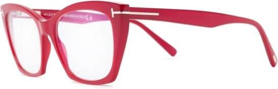 Tom Ford Glanzend Roze Ft5709-B 072 Bril Red Dames