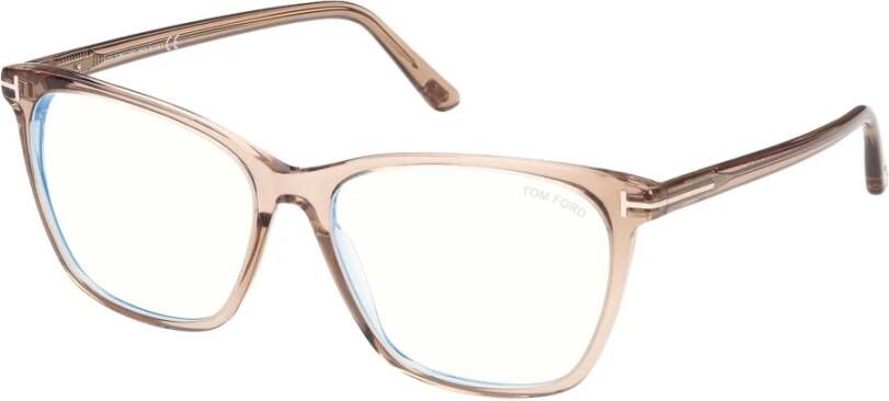 Tom Ford Blauw Blok Brillen in Licht Beige Blauw Gray Unisex
