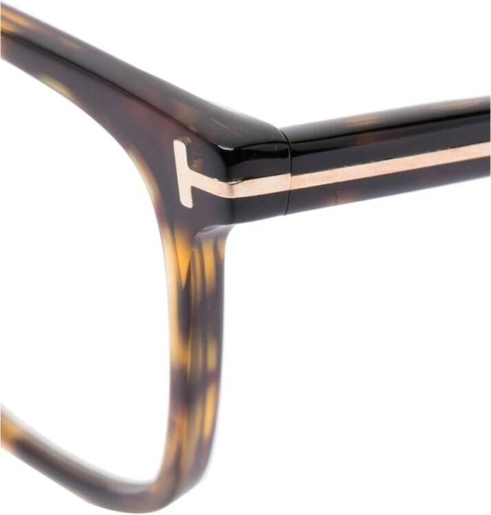 Tom Ford Rechthoekige Havana Acetaatmonturen Black Dames