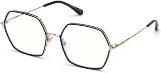 Tom Ford Gouden en Zwarte Metalen Damesbril Zwart Dames