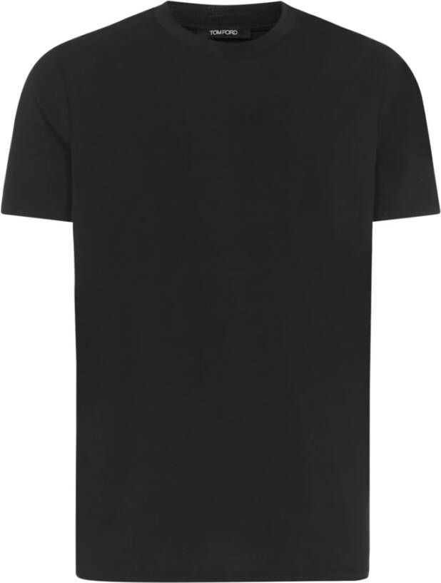 Tom Ford Heren T-Shirt met knoopsluiting en vier voorzakken Zwart Heren