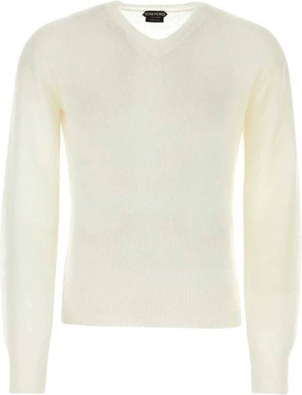 Tom Ford Ivory Mohair Blend Sweater White Heren