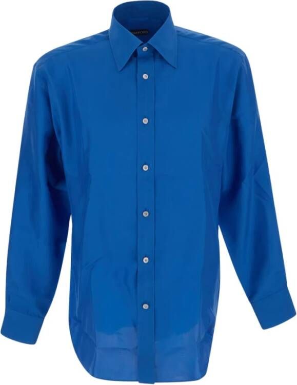 Tom Ford Klassiek Overhemd Blauw Heren