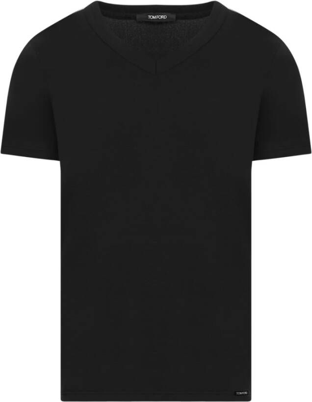 Tom Ford Klassieke Zwarte Katoenen Stretch T-shirt Zwart Heren