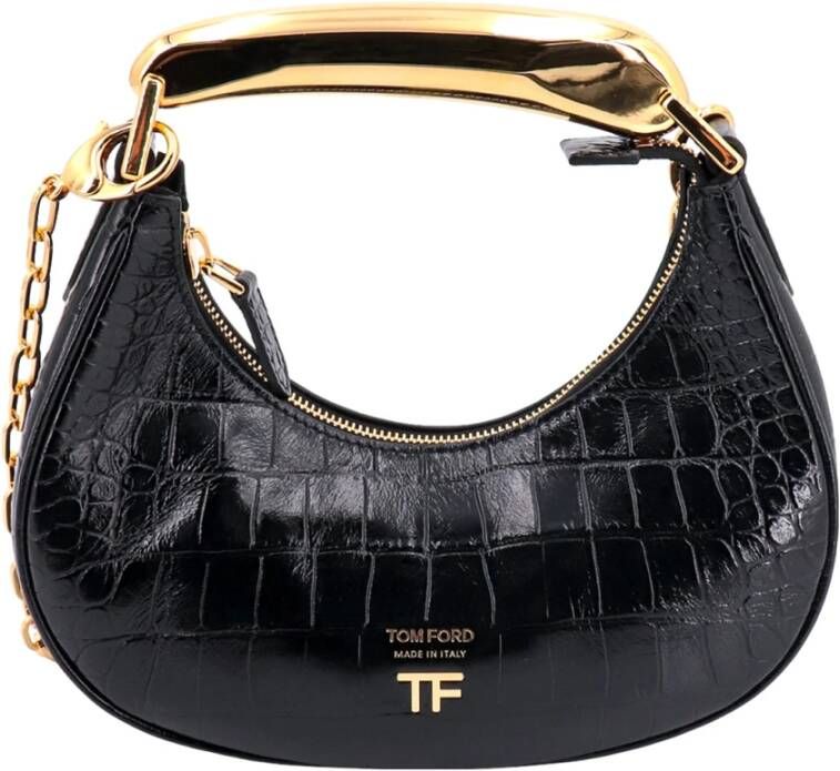 Tom Ford Krokodillenprint Schoudertas Zwart Dames
