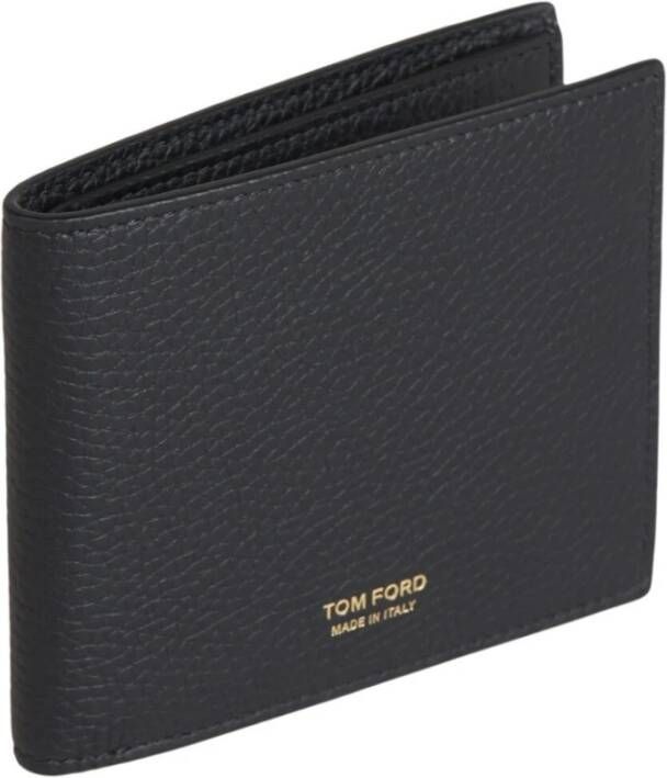 Tom Ford Leather Bifold Wallet Zwart Heren