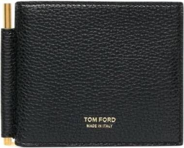 Tom Ford Leren Kaarthouder met Logo Print Zwart Heren