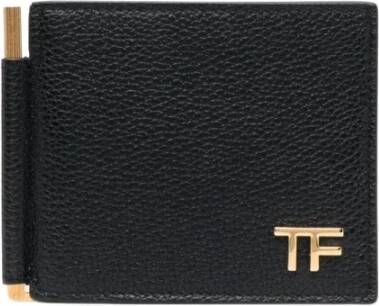 Tom Ford Leren Kaarthouder met Logo Print Zwart Heren