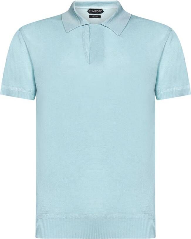Tom Ford Lichtblauw Poloshirt Stijlvolle Upgrade voor Herengarderobe Blauw Heren