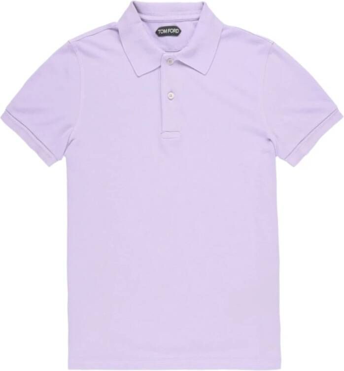 Tom Ford Lila Katoenen Poloshirt Purple Heren