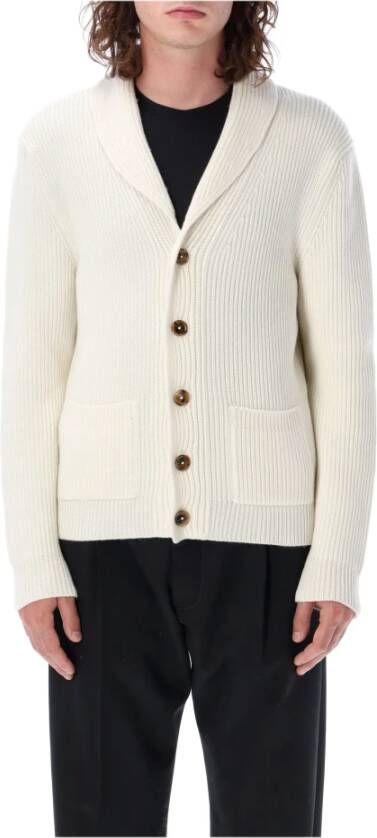 Tom Ford Luxe Ivory V-Hals Cardigan Aw23 White Heren