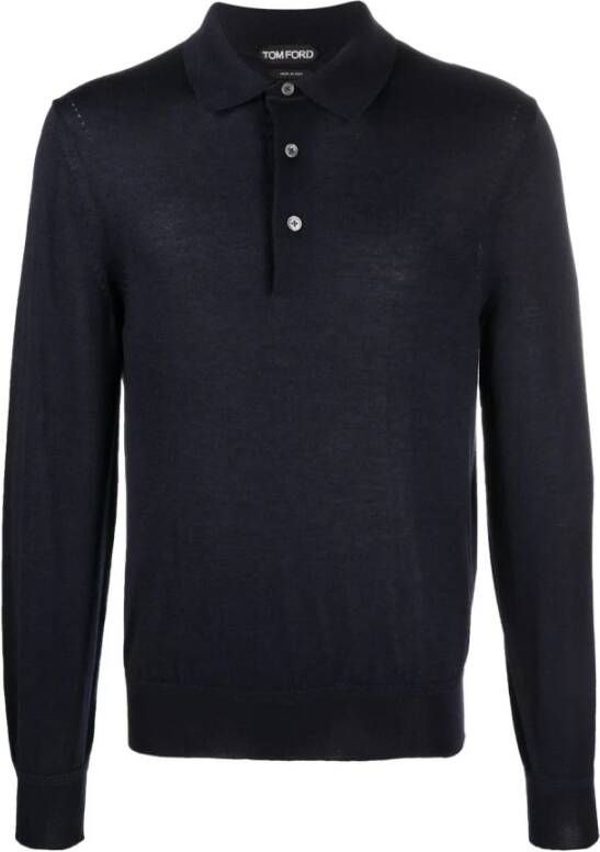 Tom Ford Luxe Polo Shirt Blauw Heren