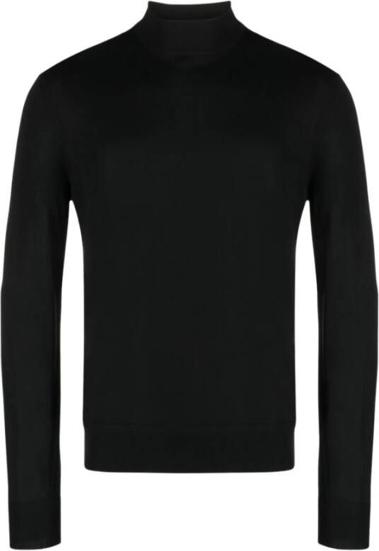 Tom Ford Zwarte Wol Mock-Neck Sweater Black Heren