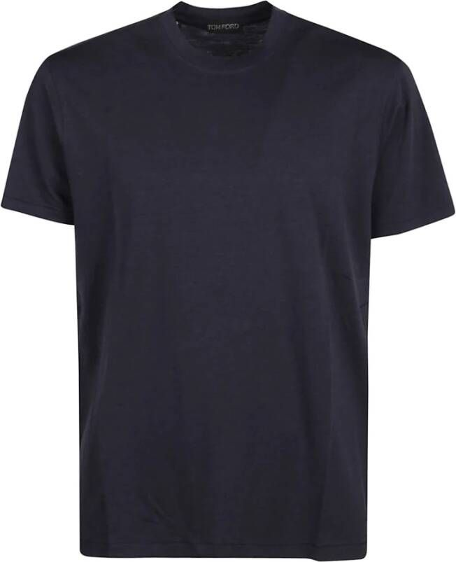 Tom Ford Marineblauw Garment Dyed T-Shirt voor Heren Blauw Heren
