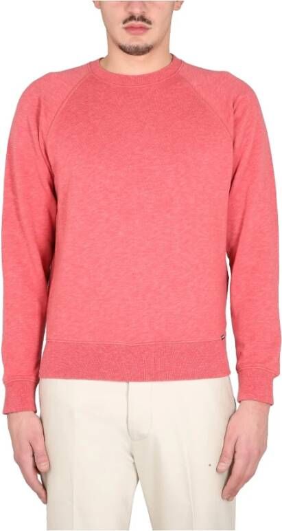 Tom Ford Melange Sweater met kruishals Roze Heren